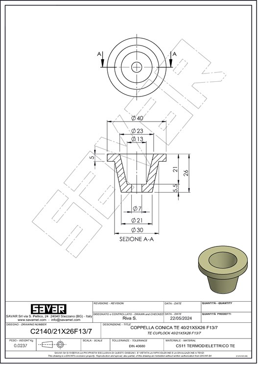 Ceramic cuplock anchor - Parts for industrial ovens