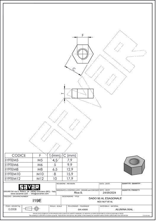 Ceramic hex nuts - Screws and fasteners