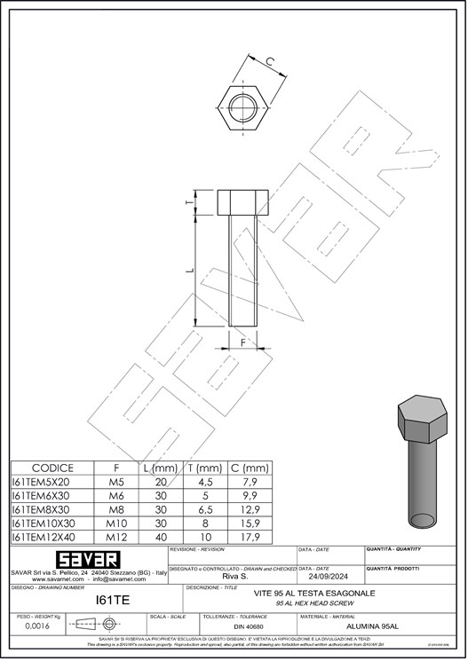 Ceramic hex head screws - Screws and fasteners