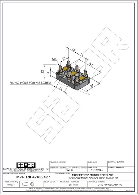 Motor terminal block three-phase 10A - Terminal blocks